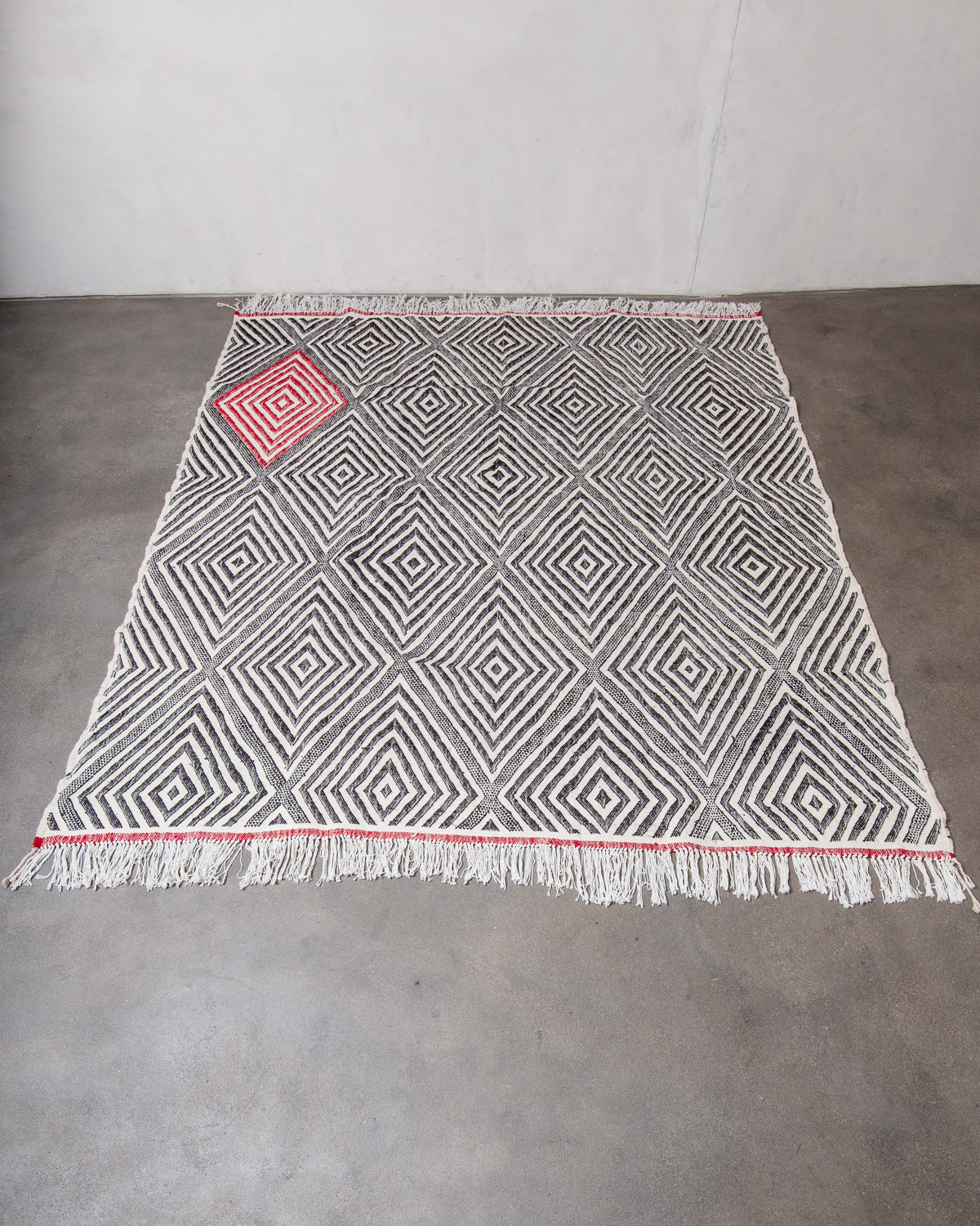 Modern, designer, handcrafted Berber rug from Morocco. Vintage Kelim carpet with beautiful designs and robust flat weave out of wool.